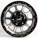 Rin 15 7 6X114.3 Ms 1855 BLACK MACHINE FACE+CHROME RIVETS ET-5 CB66.1