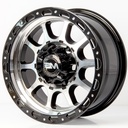 Rin 15 7 6X114.3 Ms 1855 BLACK MACHINE FACE+CHROME RIVETS ET-5 CB66.1