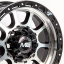 Rin 15 7 6X114.3 Ms 1855 BLACK MACHINE FACE+CHROME RIVETS ET-5 CB66.1