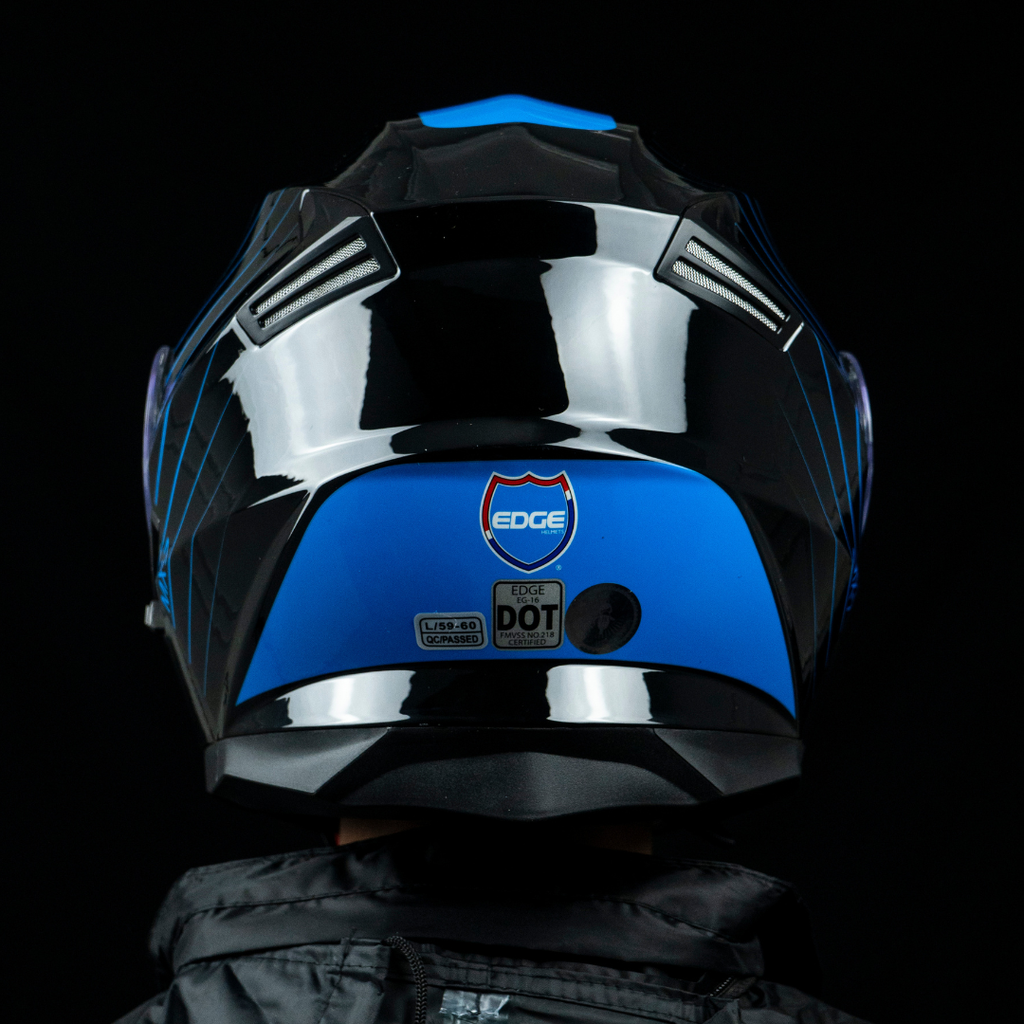 CASCO ABATIBLE JET 2 MX 7 NEGRO AZUL BRILLANTE L