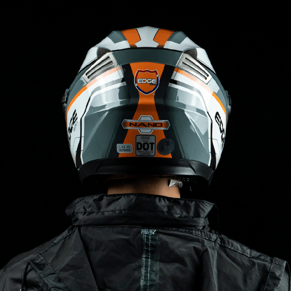 CASCO JAGUAR SEMI INTEGRAL NANO NEGRO NARANJA BRILLANTE L
