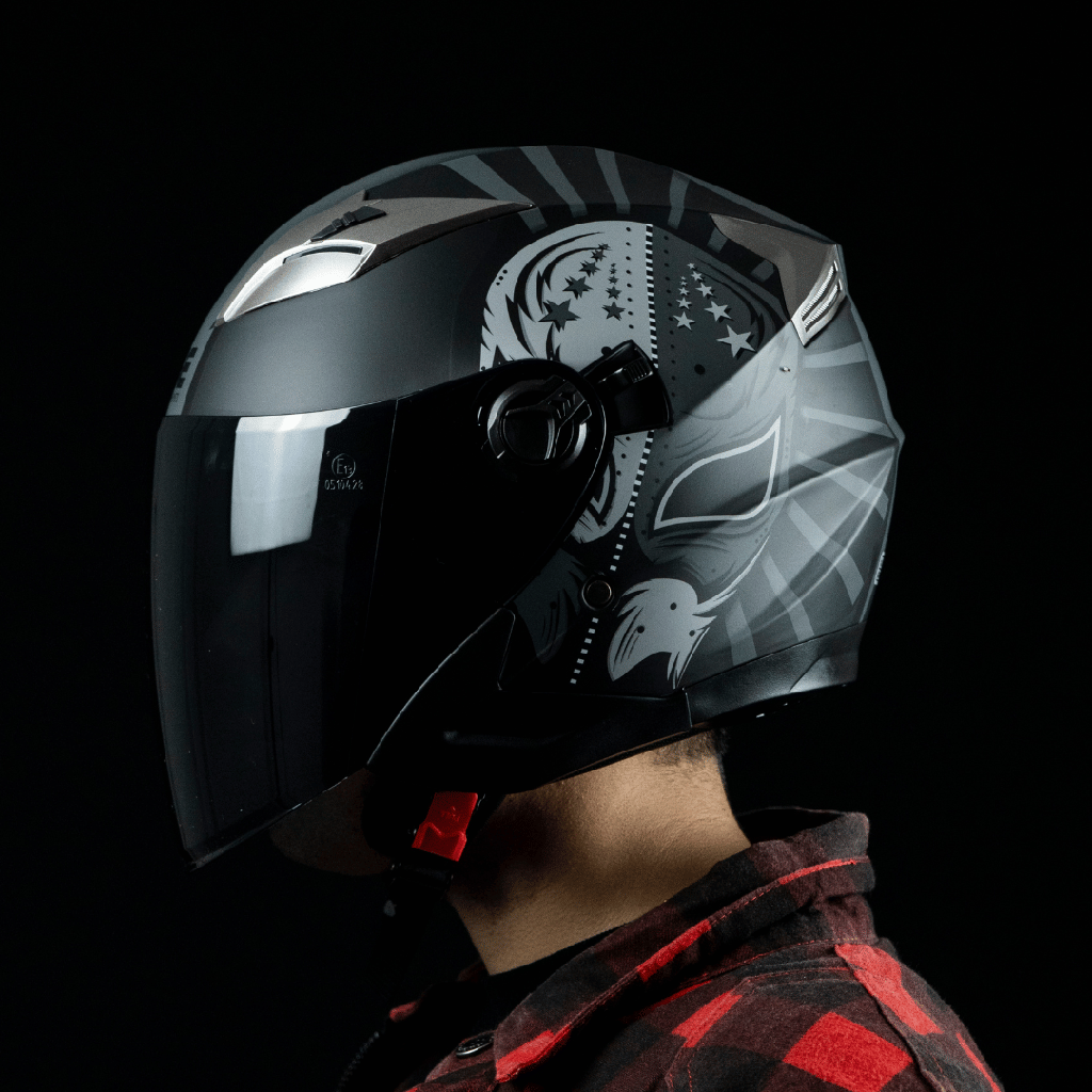 CASCO JAGUAR SEMI INTEGRAL WARRIOR L VISOR DARK GREY