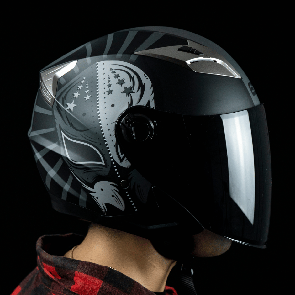 CASCO JAGUAR SEMI INTEGRAL WARRIOR XL VISOR BLACK GREY