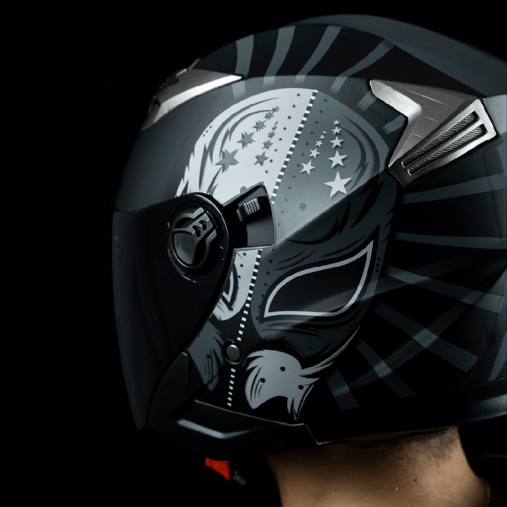 CASCO JAGUAR SEMI INTEGRAL WARRIOR XL VISOR BLACK GREY