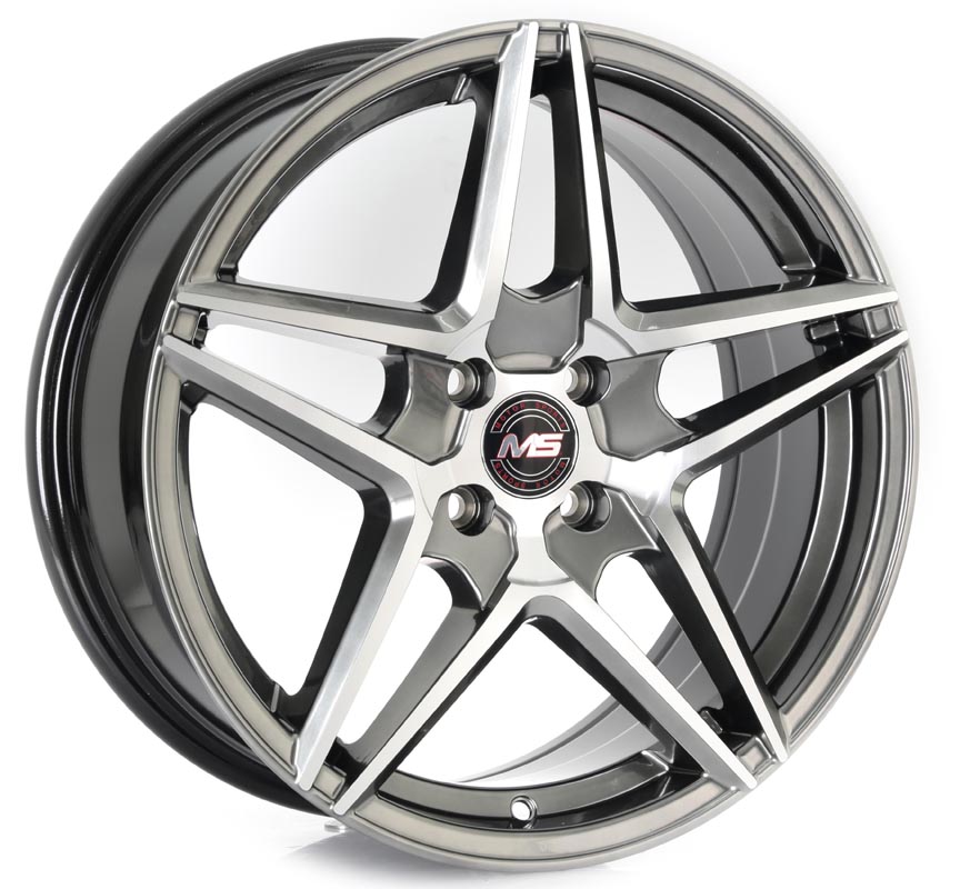 Rin 17 7.5 4X100 Ms 1228 HYPER BLACK MACHINE ET42 CB67.1