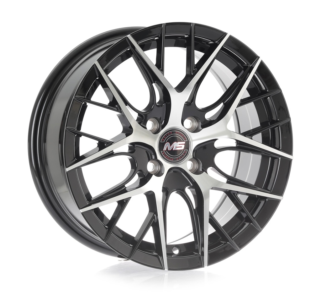 Rin 17 7.5 4X100 Ms 1384 BLACK MACHINE FACE ET35 CB67.1