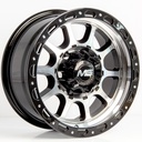 Rin 15 7 6X114.3 Ms 1855 BLACK MACHINE FACE+CHROME RIVETS ET-5 CB66.1