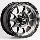 Rin 15 7 6X139.7 Ms 1855 BLACK MACHINE FACE+CHROME RIVETS ET-5 CB66.1